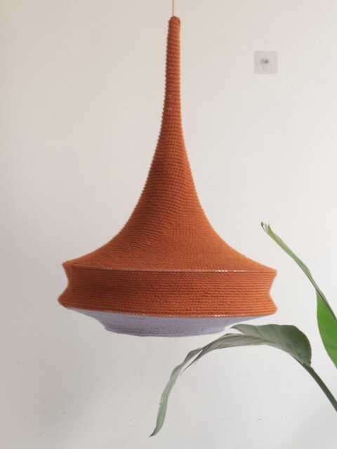 Handmade Crochet Lampshade, Lights, Boho Cotton Light Pendant - image 1