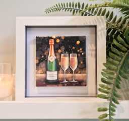Wine Drink Ceramic Wall Art Mini Framed Picture - thumbnail 1