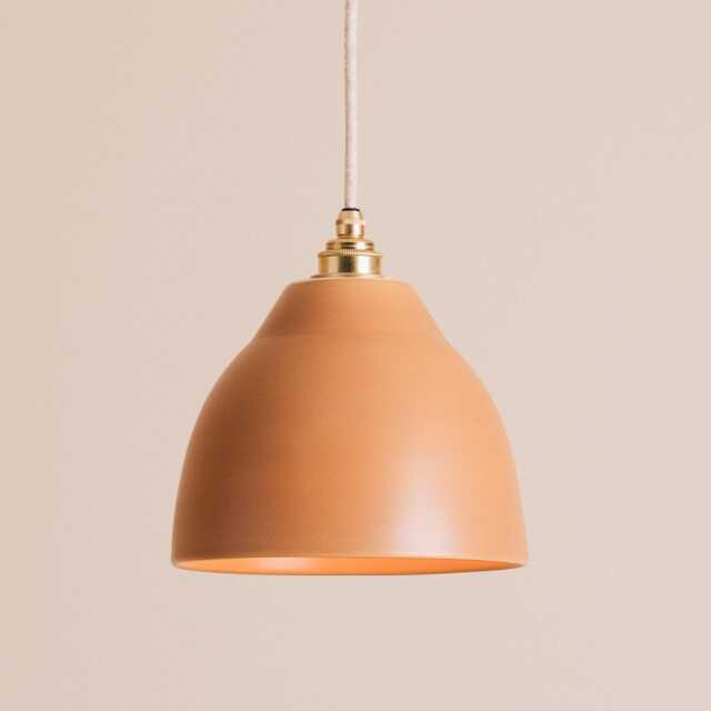 Terracotta Element Pendant Light in Ceramic & Brass/Nickel - image 1