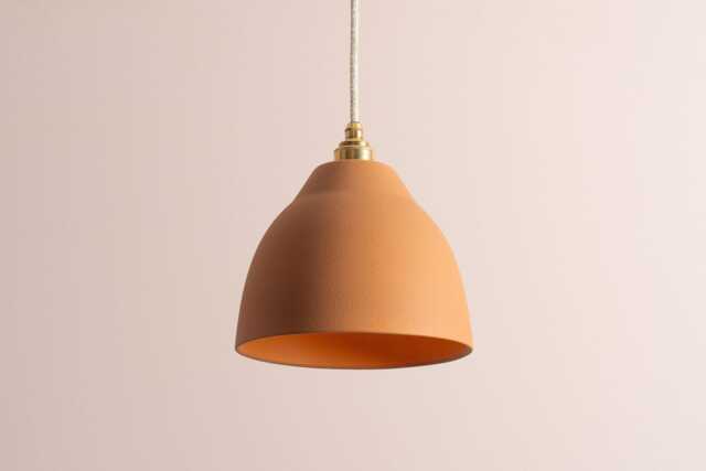 Terracotta Element Pendant Light in Ceramic & Brass/Nickel - image 1