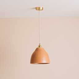 Terracotta Element Pendant Light in Ceramic & Brass/Nickel - thumbnail 2