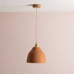 Terracotta Element Pendant Light in Ceramic & Brass/Nickel - thumbnail 2