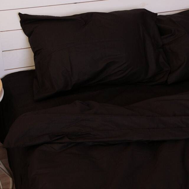 100% Cotton Pillowcase in Black. Handmade Pillow Case Organic Slip Cover Natural Custom Sham European Us Sizes - image 1