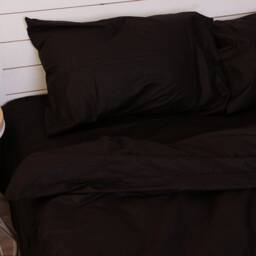 100% Cotton Pillowcase in Black. Handmade Pillow Case Organic Slip Cover Natural Custom Sham European Us Sizes - thumbnail 1