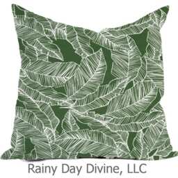 Outdoor Pillows Or Indoor Custom Cover - Blue Navy Admiral Herb Green Kelly White Contemporary Modern Geometric Coastal 18x18, 16x16 - thumbnail 3