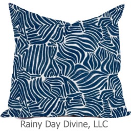 Outdoor Pillows Or Indoor Custom Cover - Blue Navy Admiral Herb Green Kelly White Contemporary Modern Geometric Coastal 18x18, 16x16 - thumbnail 4