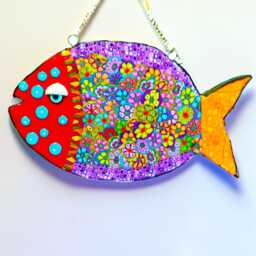 Colorful Fish Wall Sculpture Polymer Clay Ocean Decor - thumbnail 1