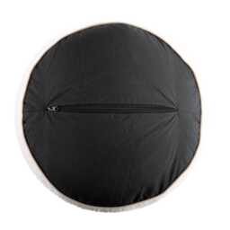 Cream Teddy Boucle Round Footstool Ottoman Living Room Pouffe - 45cm - thumbnail 4