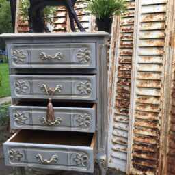 Vintage French Carved Chest Of Drawers Hall Hand Painted Shabby Chic - thumbnail 3