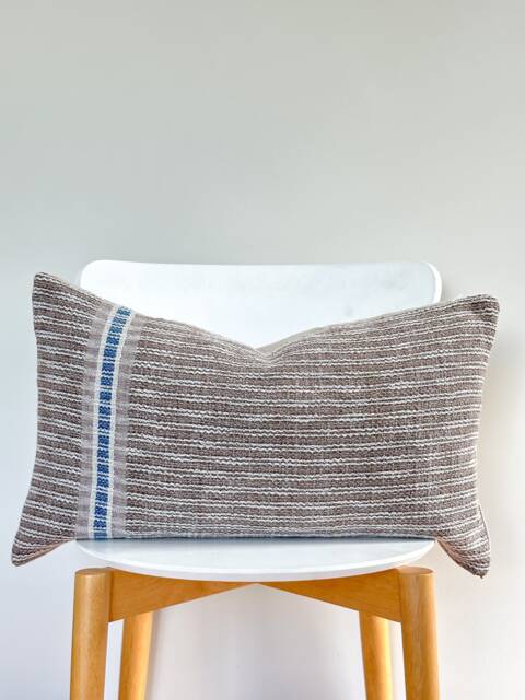 Brown Tribal Hemp Hand Woven Natural Dye Color Pillow Cover - image 1