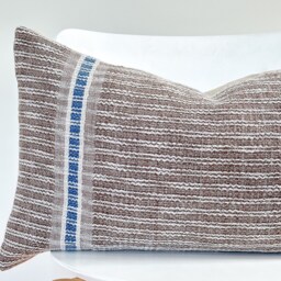 Brown Tribal Hemp Hand Woven Natural Dye Color Pillow Cover - thumbnail 2