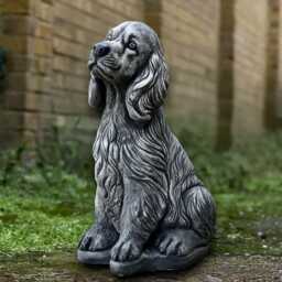 Cocker Spaniel Sculpture Concrete Dog Statue Cement Figurine Stone Animal Decoration Spaniel Lover Gift Handmade Art - thumbnail 1