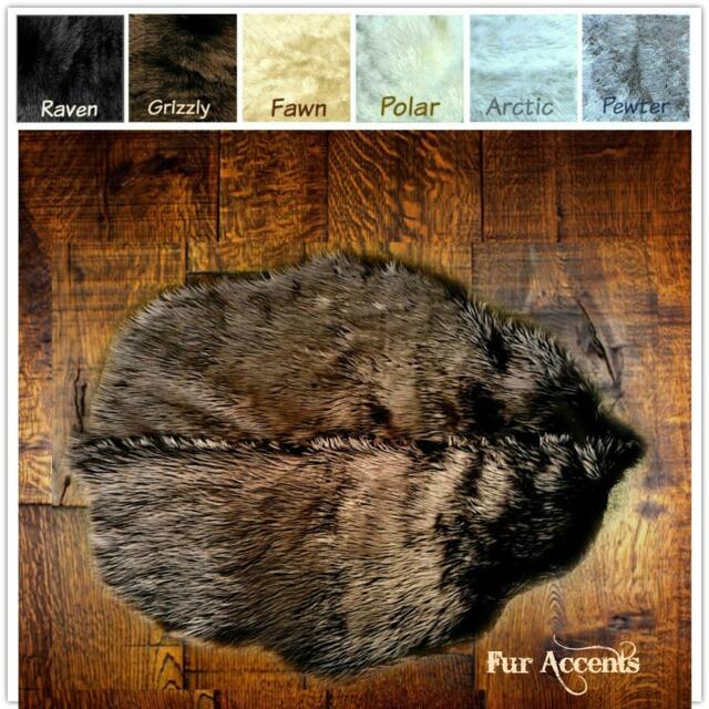 Faux Fur Area Rug - Beaver Hide Pelt Ug Shaggy Shag Designer Rugs Accents Usa - image 1