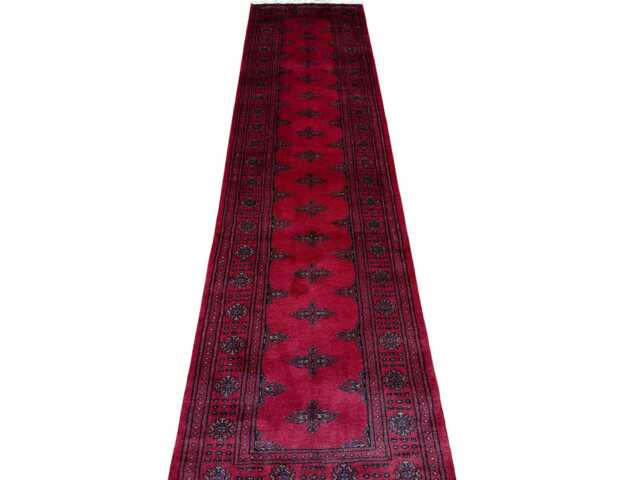 2.6x10 Magenta Color 3 Ply Handmade Bokhara Runner Rug - Hallway Stairs Carpet, Extra Thick Pile - image 1