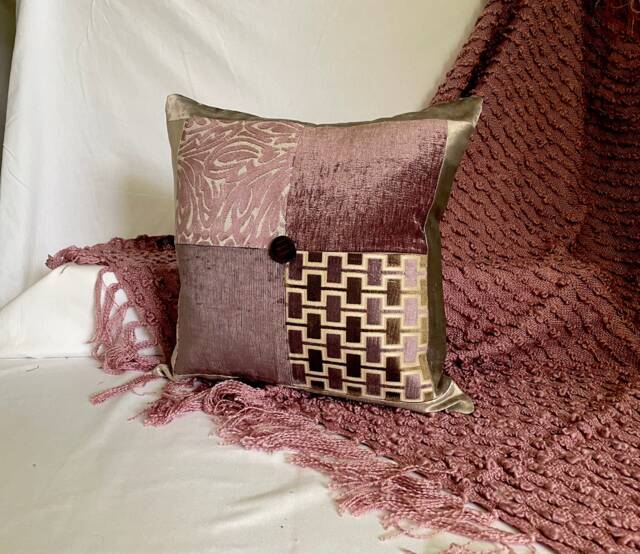"Designers Guild Purple Velvet Pillow Cover Bohemian Decorative Cushion - 18""x 18" - image 1