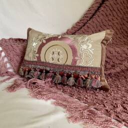 "Designers Guild Purple Velvet Pillow Cover Bohemian Decorative Cushion - 18""x 18" - thumbnail 2