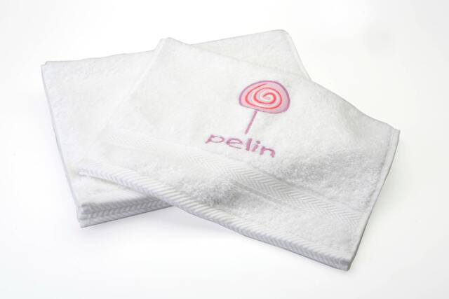 Personalized Kids Terry Cotton Towel Embroidered Lollipop Design - image 1