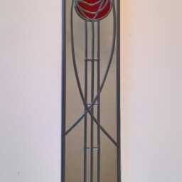 Mackintosh Style Stained Glass Effect Mirror Handmade Gift Rose 3 10x40cm - 3.94x15.75Inches - thumbnail 3