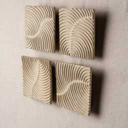 Minimalist Wall Art, Ceramic Textured - Made To Order Original Art Fern - thumbnail 3