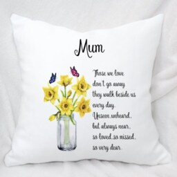 Personalised Flower Mason Jar Memorial Poem Cushion, Ideal Gift - thumbnail 2