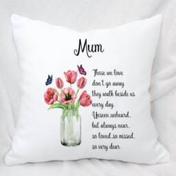 Personalised Flower Mason Jar Memorial Poem Cushion, Ideal Gift - thumbnail 3
