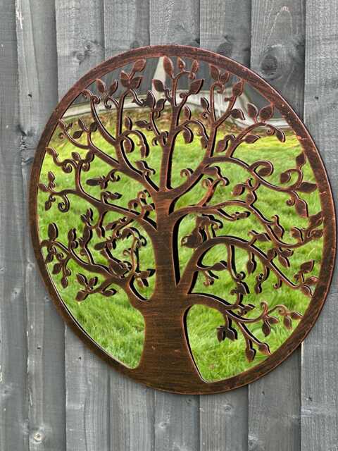 Handmade 60cm Bronze With Black Touch Metal Wall Plaque Acrylic Mirror, Colourful Metal, Garden/Indoor Art Powder Coated Steel - image 1