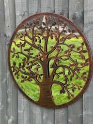 Handmade 60cm Bronze With Black Touch Metal Wall Plaque Acrylic Mirror, Colourful Metal, Garden/Indoor Art Powder Coated Steel
