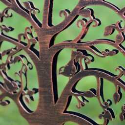 Handmade 60cm Bronze With Black Touch Metal Wall Plaque Acrylic Mirror, Colourful Metal, Garden/Indoor Art Powder Coated Steel - thumbnail 2