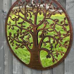 Handmade 60cm Bronze With Black Touch Metal Wall Plaque Acrylic Mirror, Colourful Metal, Garden/Indoor Art Powder Coated Steel - thumbnail 3