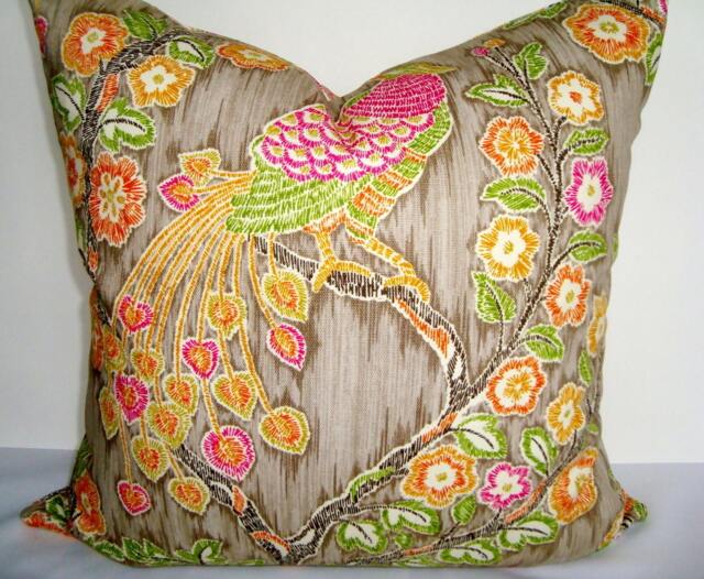 Floral Bird Pillow Cover Iman Home Magic Garden, Gold & Ivory, 19 - image 1