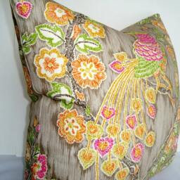Floral Bird Pillow Cover Iman Home Magic Garden, Gold & Ivory, 19 - thumbnail 3