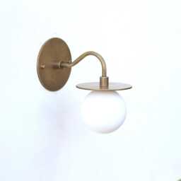 Wall Sconce Light, Mid Century Sconce, Light With White Glass Mini - Shade, Ul Listed, No.0365 - thumbnail 2
