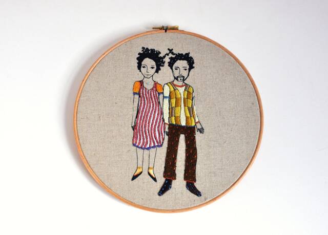 Embroidery Hoop Art Wall Hanging Connected Dream - image 1