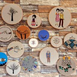 Embroidery Hoop Art Wall Hanging Connected Dream - thumbnail 4