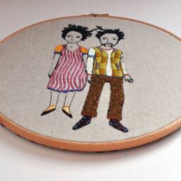 Embroidery Hoop Art Wall Hanging Connected Dream - thumbnail 2