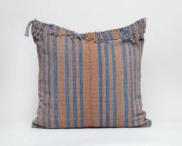 Handwoven Hill Tribe Cotton Throw Pillow Cover, Tribal Striped Tassel - 20x20 - thumbnail 1