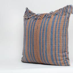Handwoven Hill Tribe Cotton Throw Pillow Cover, Tribal Striped Tassel - 20x20 - thumbnail 2
