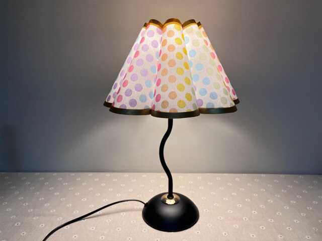 Polka Dot Nursery Table Lamp Handmade Floral Desk Lamp - image 1