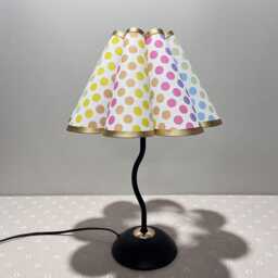 Polka Dot Nursery Table Lamp Handmade Floral Desk Lamp - thumbnail 2