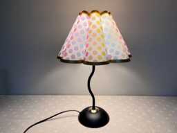 Polka Dot Nursery Table Lamp Handmade Floral Desk Lamp - thumbnail 1