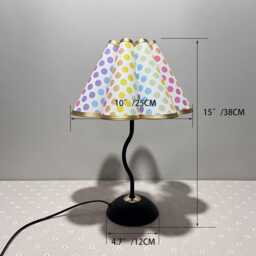 Polka Dot Nursery Table Lamp Handmade Floral Desk Lamp - thumbnail 3