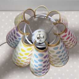 Polka Dot Nursery Table Lamp Handmade Floral Desk Lamp - thumbnail 4