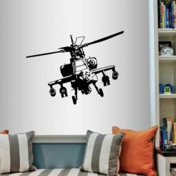In-Style Decals Wall Vinyl Decal Home Decor Art Sticker Apache Military Helicopter Army Boys Room Removable Stylish Mural Design 179 - thumbnail 1