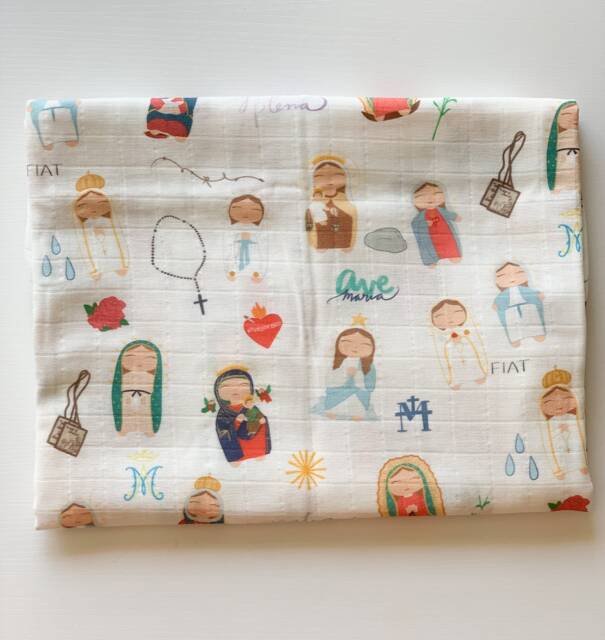 White - Mother Mary - Marian Baby Swaddle - image 1