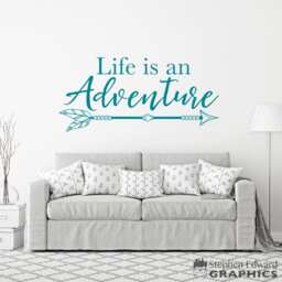 Life Is An Adventure Wall Decal Arrow Vinyl Art - thumbnail 1