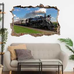 Steam Train Locomotive Vintage Retro Wall Decal Sticker Mural Print Art Kids Bedroom Home Decor Dc27 - thumbnail 2
