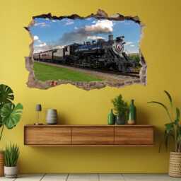Steam Train Locomotive Vintage Retro Wall Decal Sticker Mural Print Art Kids Bedroom Home Decor Dc27 - thumbnail 3