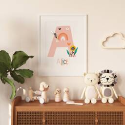 Personalised Poster, Your Name, Pink, Kids Print, Children Stationery, Office, Playroom, Babies, Paper, A1 A2 A3 A4 A5 - thumbnail 3