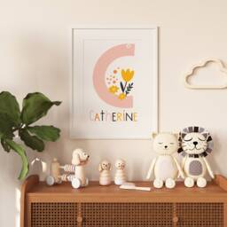 Personalised Poster, Your Name, Pink, Kids Print, Children Stationery, Office, Playroom, Babies, Paper, A1 A2 A3 A4 A5 - thumbnail 2
