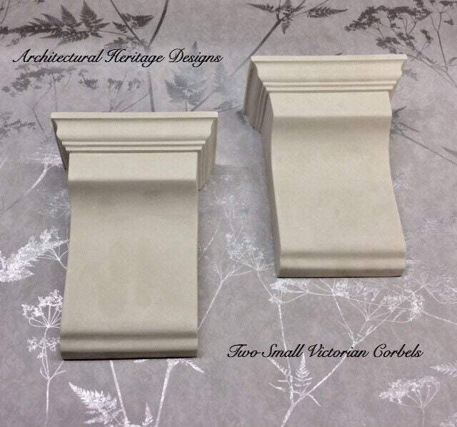 2 X Handmade Victorian Plaster Corbels - H165mm W130mm D65mm Enhance Any Opening Or Archway With These Handmade Plaster Corbels - image 1